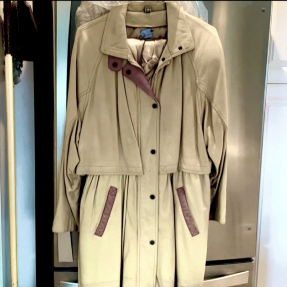 Butter soft buckskin leather trench coat xl